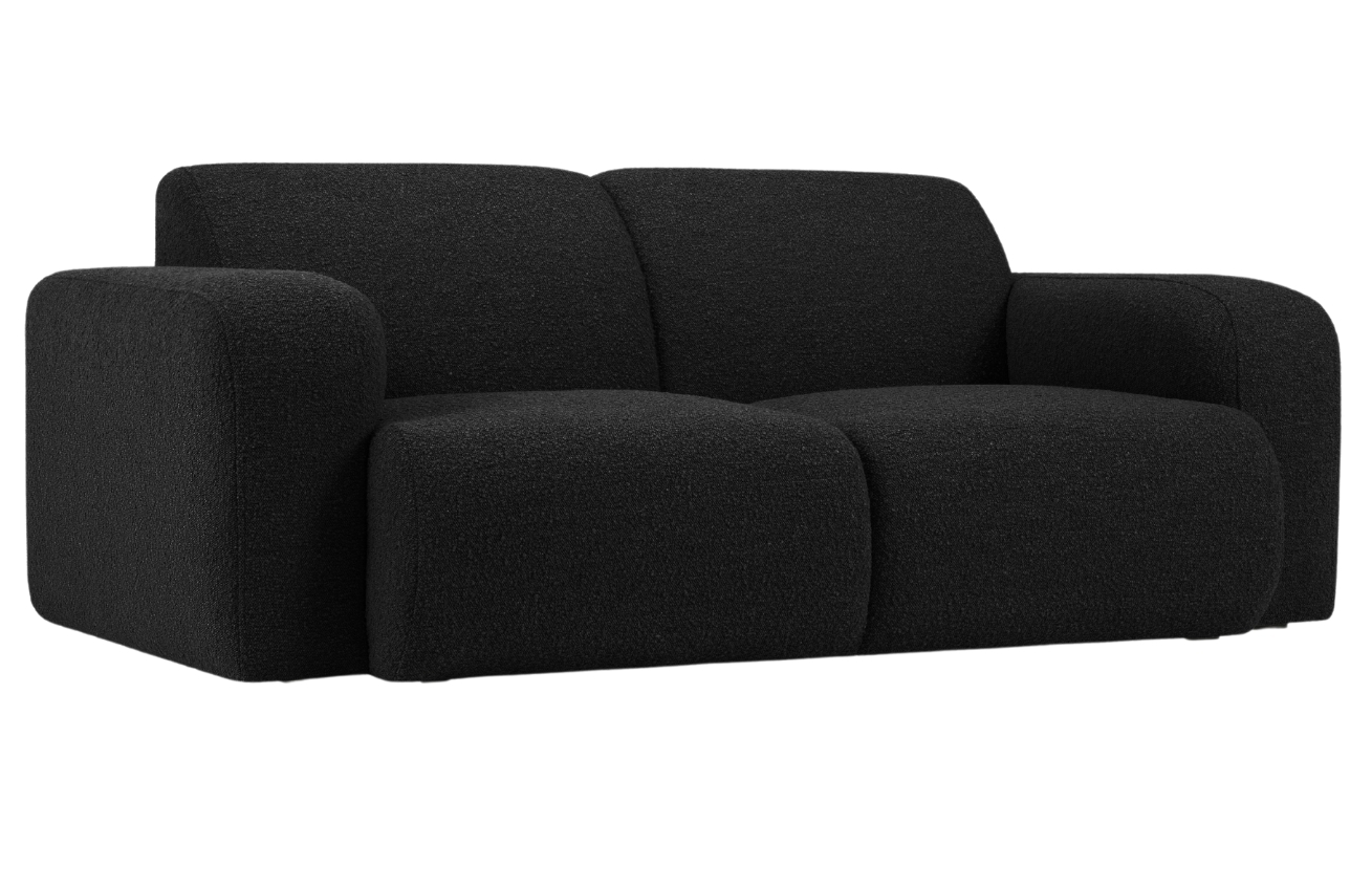 Windsor & Co Černá bouclé dvoumístná pohovka Lola 170 cm