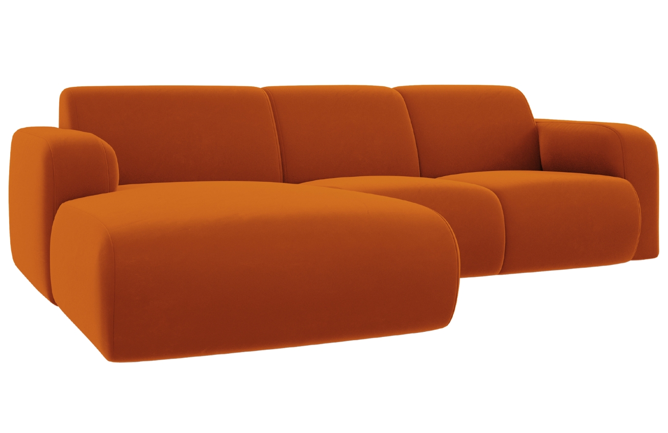 Windsor & Co Terakotově červená sametová rohová pohovka Lola 250 cm