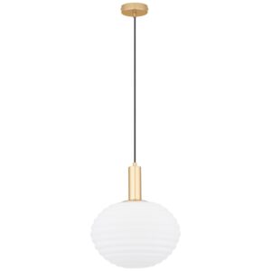 Bílo-zlaté skleněné závěsné světlo Nova Luce Allen 32 cm
