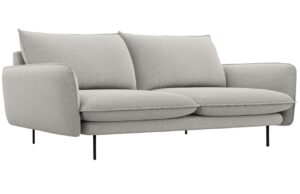 Cosmopolitan Design Světle šedá čalouněná trojmístná pohovka Vienna 200 cm