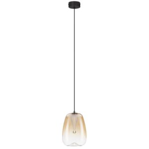Nova Luce Jantarově hnědé skleněné závěsné LED světlo Oblo 16 cm