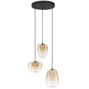 Nova Luce Jantarově hnědé skleněné závěsné LED světlo Oblo 41 cm