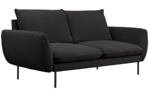 Cosmopolitan Design Černá bouclé dvoumístná pohovka Vienna 160 cm