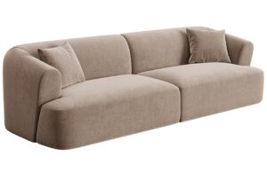 Cosmopolitan Design Béžová sametová čtyřmístná pohovka Campi 255 cm