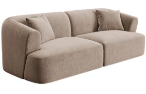 Cosmopolitan Design Béžová sametová trojmístná pohovka Campi 220 cm