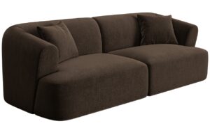 Cosmopolitan Design Tmavě hnědá sametová trojmístná pohovka Campi 220 cm