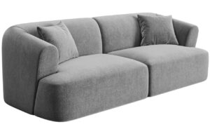Cosmopolitan Design Šedá sametová trojmístná pohovka Campi 220 cm