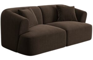 Cosmopolitan Design Tmavě hnědá sametová dvoumístná pohovka Campi 180 cm