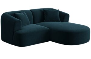 Cosmopolitan Design Petrolejově modrá sametová rohová pohovka Campi 180 cm