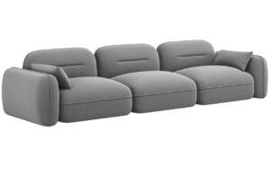 Cosmopolitan Design Šedá sametová čtyřmístná pohovka Sydney 320 cm