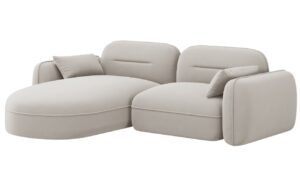 Cosmopolitan Design Světle béžová sametová rohová pohovka Sydney 230 cm