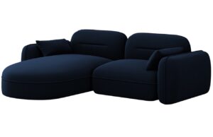 Cosmopolitan Design Královsky modrá sametová rohová pohovka Sydney 230 cm