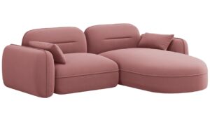 Cosmopolitan Design Růžová sametová rohová pohovka Sydney 230 cm