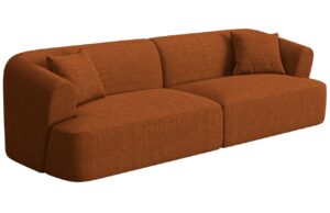Cosmopolitan Design Terakotově oranžová čalouněná čtyřmístná pohovka Campi 255 cm