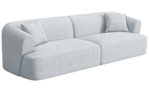 Cosmopolitan Design Světle šedá čalouněná čtyřmístná pohovka Campi 255 cm