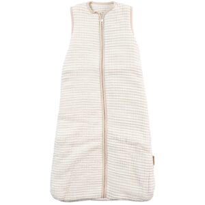 Bílo-béžový mušelínový dětský spací pytel Quax Natural 90 cm