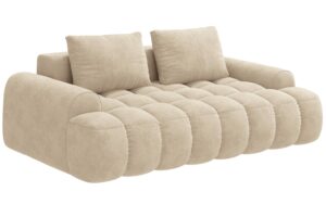 Cosmopolitan Design Světle béžová sametová trojmístná pohovka Linz 200 cm