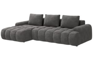 Cosmopolitan Design Šedá sametová rozkládací pohovka Linz 275 cm