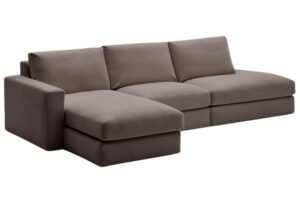 Kave Home Tmavě hnědá modulární rohová pohovka Alea 340 cm