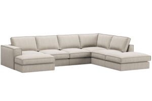 Micadoni Pískově hnědá rohová pohovka Pola 362 cm
