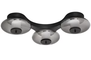 Nova Luce Kouřově šedé skleněné stropní LED světlo Ballet 76 cm