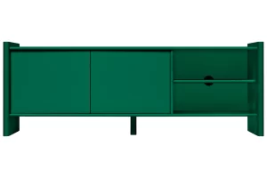 noo.ma Zelený lakovaný TV stolek Rali 160 x 48 cm