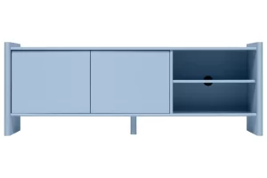 noo.ma Modrý lakovaný TV stolek Rali 160 x 48 cm