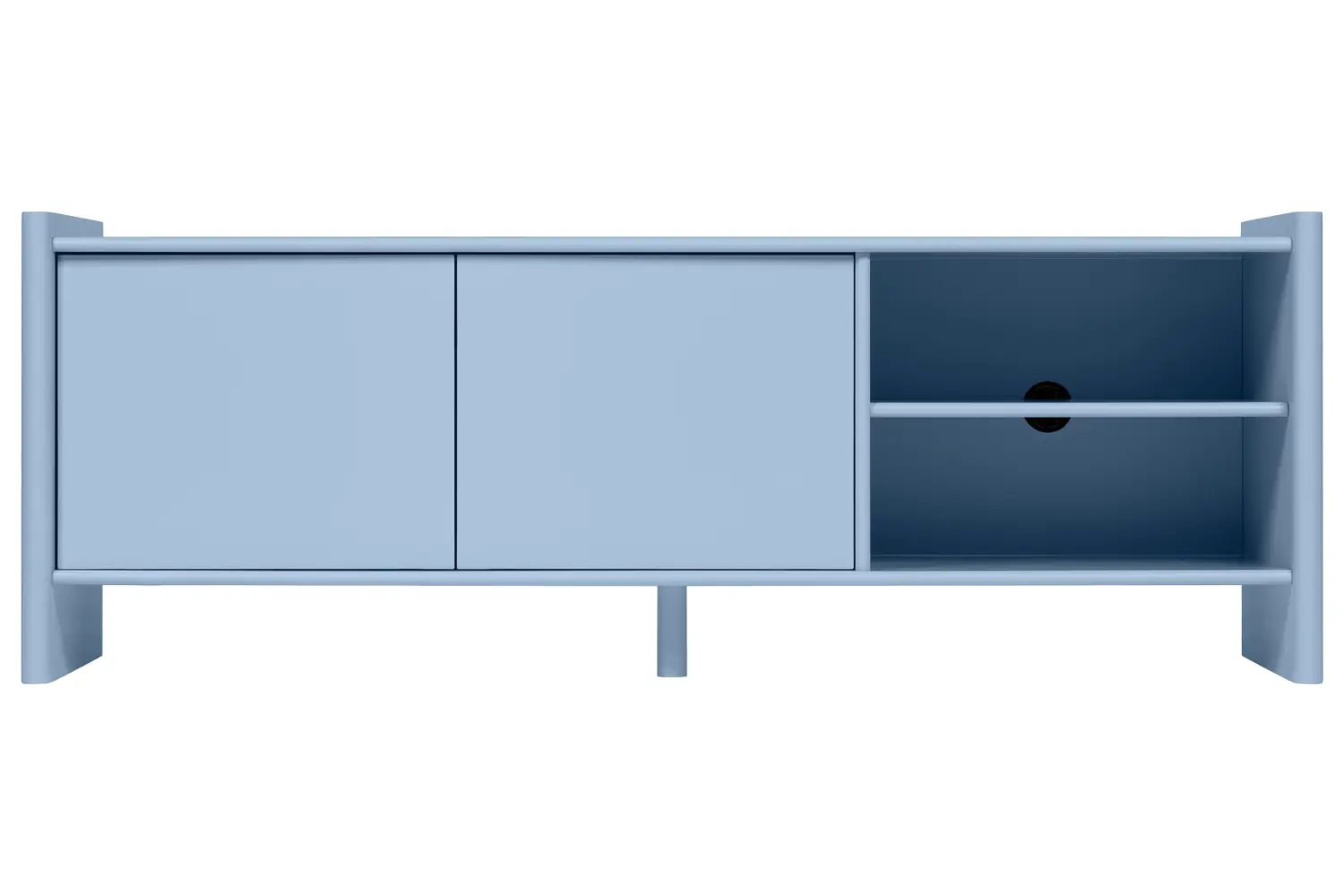 noo.ma Modrý lakovaný TV stolek Rali 160 x 48 cm
