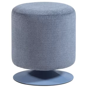 WOOOD Světle modrý bouclé otočný taburet Islen Ø 39 cm