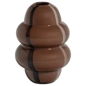WOOOD Hnědá skleněná váza Kency 32 cm